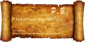 Pinterics Bardó névjegykártya